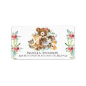 Woodland vrienden Baby shower Adres Label (Voorkant)