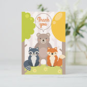 Woodland Vrienden Dank u kaart (Staand voorkant)