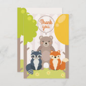 Woodland Vrienden Dank u kaart (Voorkant / Achterkant)