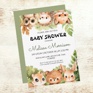 Woodland Vrienden Verzamelen Baby Jongen Douche Kaart