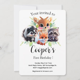 Woodland vrienden vos stinkdier wasbeer herten ver