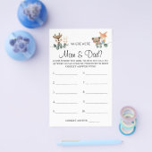 Woodland Waar waren ze Baby shower-spelkaart? Flyer (Enkel)