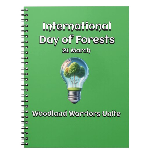 Woodland Warriors Unite. Dag van de bossen (IDF) Notitieboek (Voorkant)