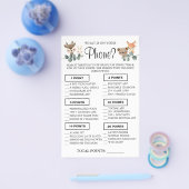 Woodland Wat is er op je telefoon Shower game card Flyer (Enkel)