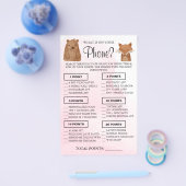 Woodland Wat is er op je telefoon Shower game card Flyer (Enkel)