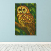 Woodland Watcher - Realistische uil kunst Canvas Afdruk (Insitu (Houten vloer))