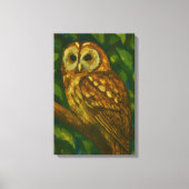 Woodland Watcher - Realistische uil kunst Canvas Afdruk (Voorkant)