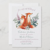 Woodland Watercolor Fox Wedding Notes Kaart (Voorkant)