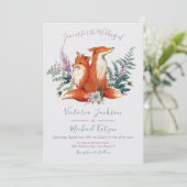 Woodland Watercolor Fox Wedding Notes Kaart (Staand voorkant)