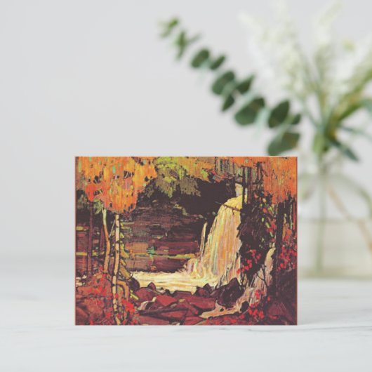Woodland Waterfall, fijn kunstschilderij, Briefkaart (Staand voorkant)