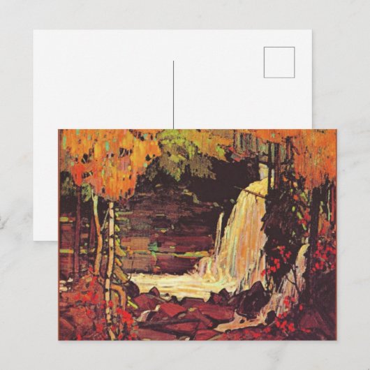 Woodland Waterfall, fijn kunstschilderij, Briefkaart (Voorkant / Achterkant)