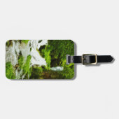 Woodland Waterfall in Summer Abstract Bagagelabel (Voorkant horizontaal)