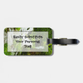 Woodland Waterfall in Summer Abstract Bagagelabel (Achterkant horizontaal)