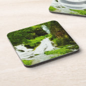 Woodland Waterfall in Summer Abstract Bier Onderzetter (Linkerzijde)