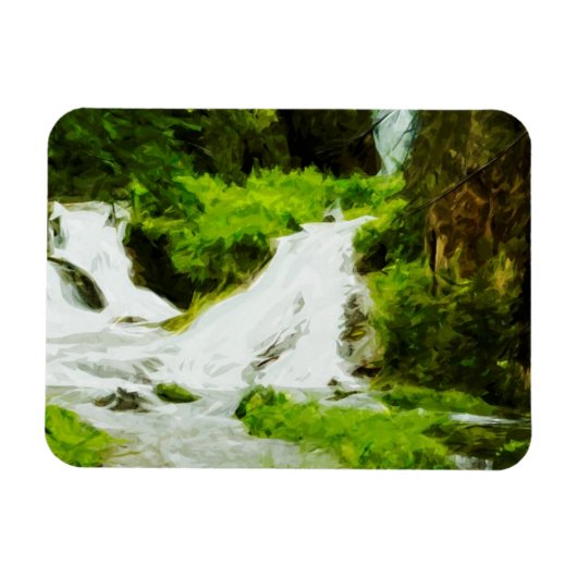 Woodland Waterfall in Summer Abstract Magneet (Horizontaal)