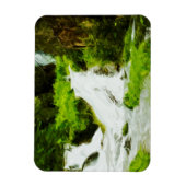 Woodland Waterfall in Summer Abstract Magneet (Verticaal)