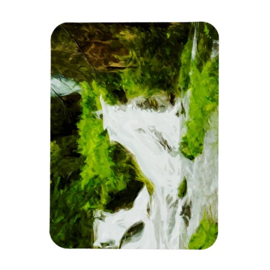 Woodland Waterfall in Summer Abstract Magneet (Verticaal)