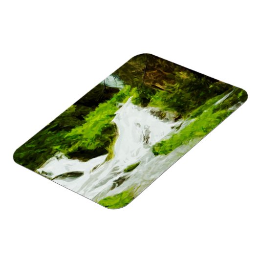 Woodland Waterfall in Summer Abstract Magneet (Linkerzijde)