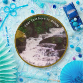 Woodland Waterfall Natuur Art Personalized Party Papieren Bordje (Feest)