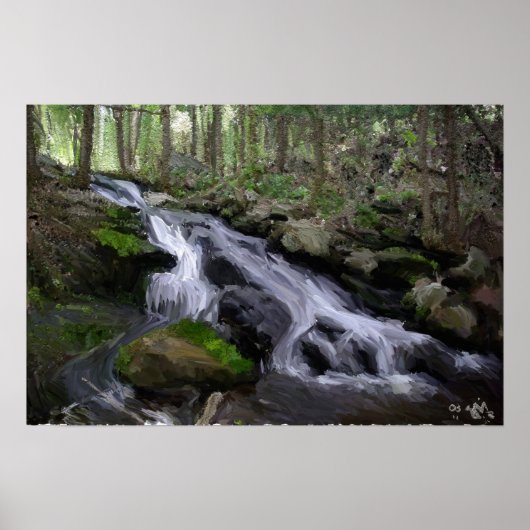 Woodland Waterfall Poster (Voorkant)