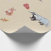 Woodland Waterverf Animal Forest Fox Deer Rabbit Cadeaupapier (Hoek)