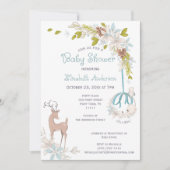Woodland Waterverf Bloemen Baby shower Jongen Kaart (Voorkant)