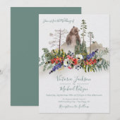 Woodland Waterverf Bos Beer Bruiloft Kaart (Voorkant / Achterkant)