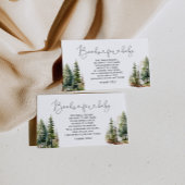 Woodland waterverf bosboeken voor baby ticket informatiekaartje