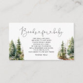 Woodland waterverf bosboeken voor baby ticket informatiekaartje (Voorkant)