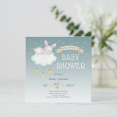 Woodland Waterverf Bunny Starry Baby shower Kaart (Staand voorkant)