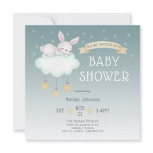Woodland Waterverf Bunny Starry Baby shower