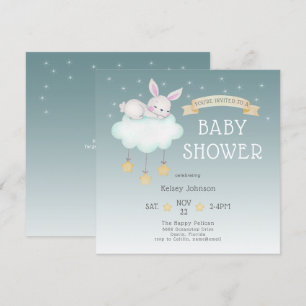 Woodland Waterverf Bunny Starry Baby shower Kaart