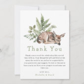 Woodland Waterverf Deer Baby shower Dank u Bedankkaart (Voorkant)