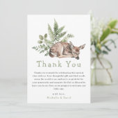 Woodland Waterverf Deer Baby shower Dank u Bedankkaart (Staand voorkant)