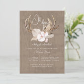 Woodland Waterverf Deer Baby shower Uitnodiging – (Staand voorkant)