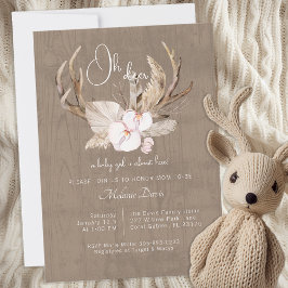 Woodland Waterverf Deer Baby shower Uitnodiging –