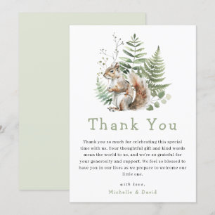 Woodland Waterverf Eekhoorn Baby shower Dank u Bedankkaart