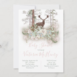 Woodland Waterverf Forest Herten Baby shower Kaart
