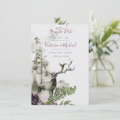 Woodland Waterverf Forest Save the date Bedankkaart (Staand voorkant)