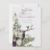 Woodland Waterverf Forest Save the date Bedankkaart (Voorkant)