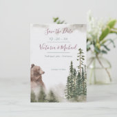 Woodland Waterverf Forest Save the date Bedankkaart (Staand voorkant)