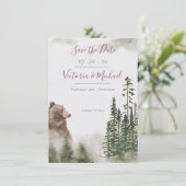 Woodland Waterverf Forest Save the date Kaart (Staand voorkant)