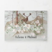 Woodland Waterverf Forest Wedding Tri-Fold Invita Drieluik Uitnodiging (Cover)