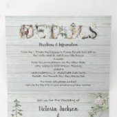 Woodland Waterverf Forest Wedding Tri-Fold Invita Drieluik Uitnodiging (Binnenzijde eerst)