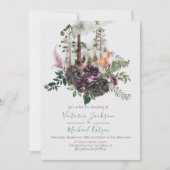 Woodland Waterverf Fox Forest Wedding-uitnodiginge Kaart (Voorkant)