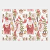 Woodland Waterverf Kerstman, Sneeuwman Inpakpapier Vel (Voorkant 3)