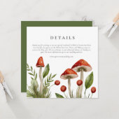 Woodland Waterverf Paddestoel bruiloft Details Kaart (Voorkant / Achterkant in situ)