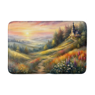 Woodland Waterverf Pine Trees Bath Mat