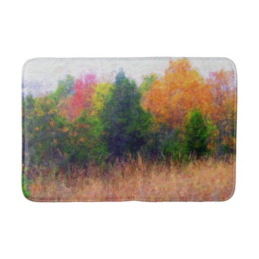 Woodland Waterverf Pine Trees Bath Mat (Voorkant)