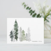 Woodland Waterverf Rouw Dank u Bedankkaart (Staand voorkant)